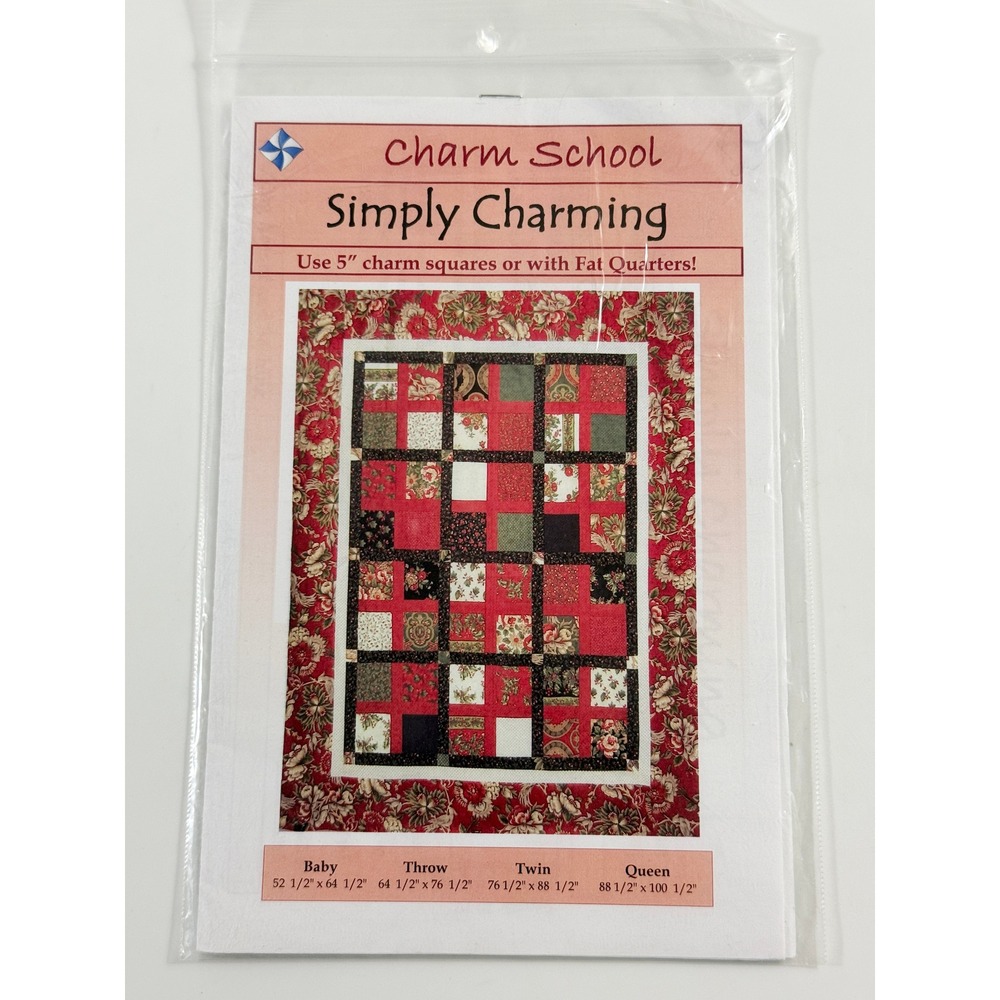 Cozy Quilt Designs Simply Charming Pattern White Red Quilt Guide FQA-SC